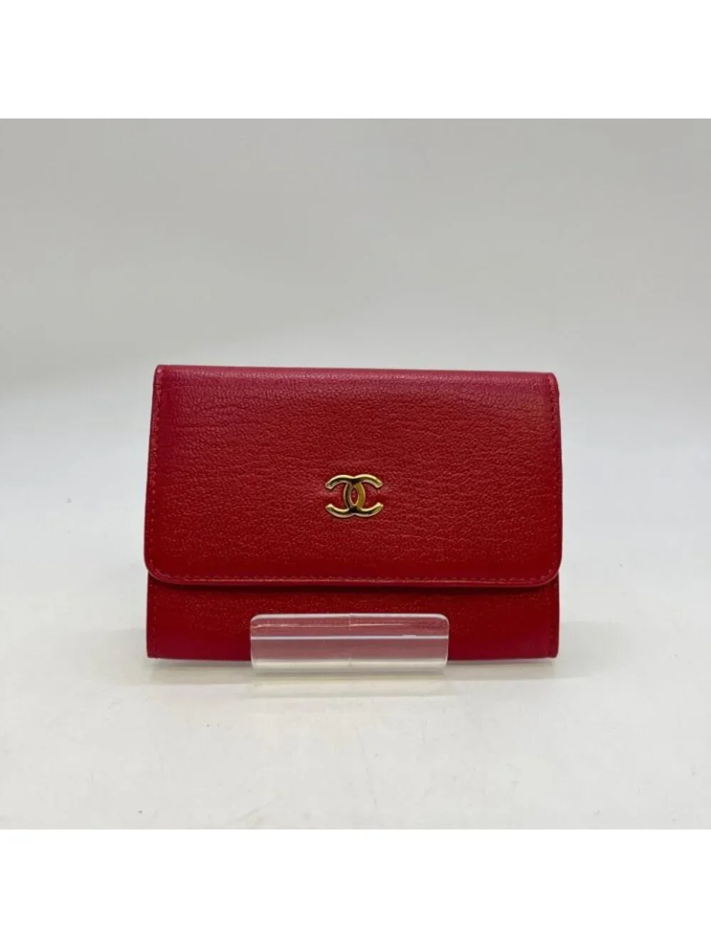 Chanel Card Case Leather Red Included